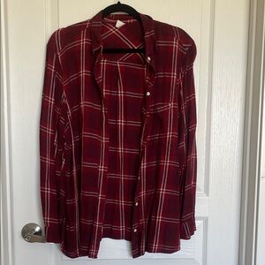 Old Navy Burgundy Plaid Shirt